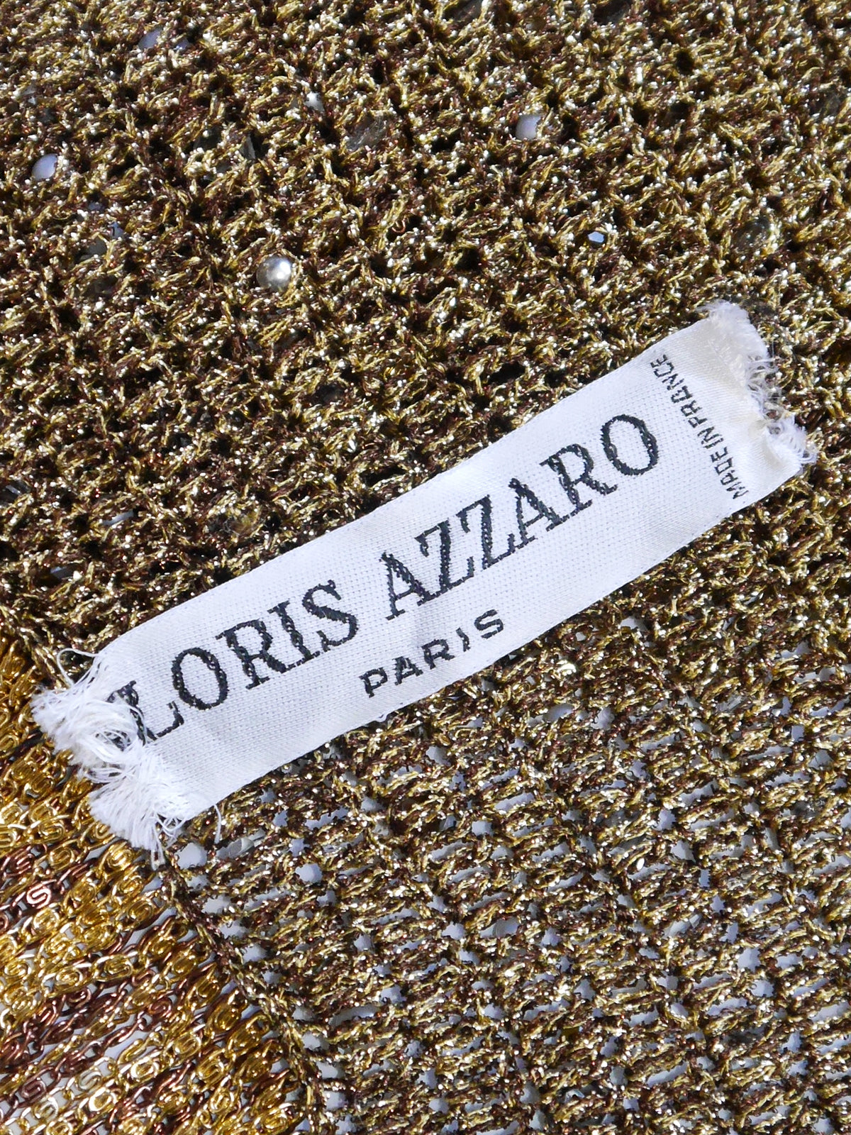 LORIS AZZARO 1970s Vintage Beaded Chainmail Crochet Top