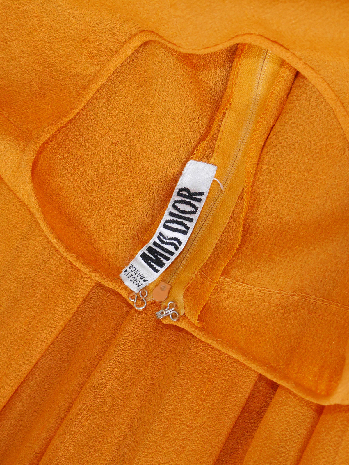 MISS DIOR by CHRISTIAN DIOR 1960s Vintage Silk Dress Orange