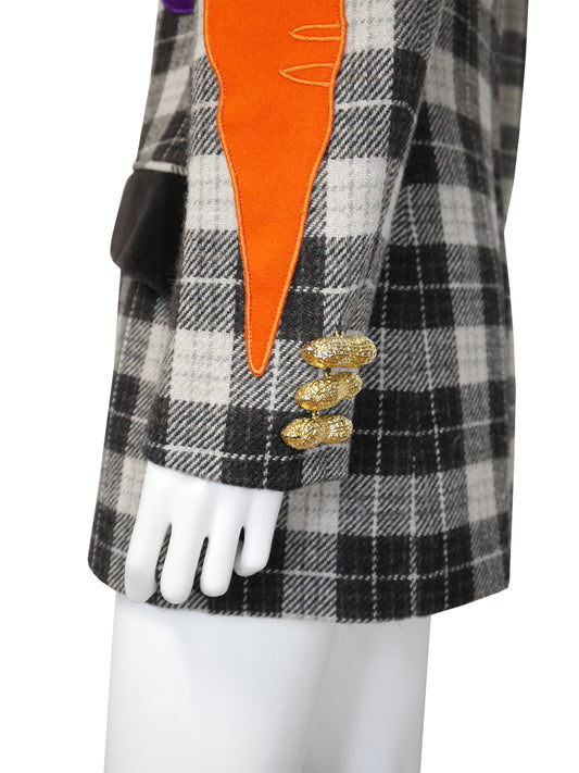 MOSCHINO 1990s Vintage Jacket Blazer Veggie Appliqués Peanut Buttons