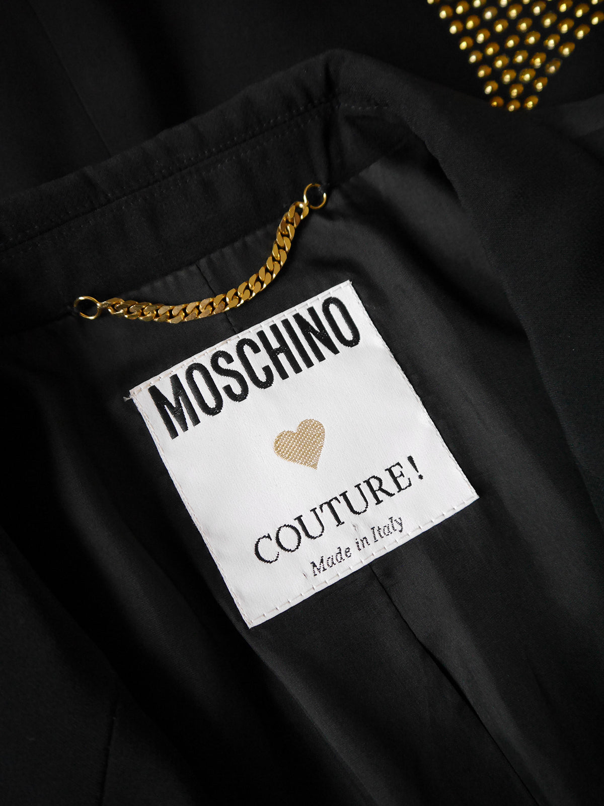 MOSCHINO Couture! 1990s Vintage Rhinestone Studded Jacket