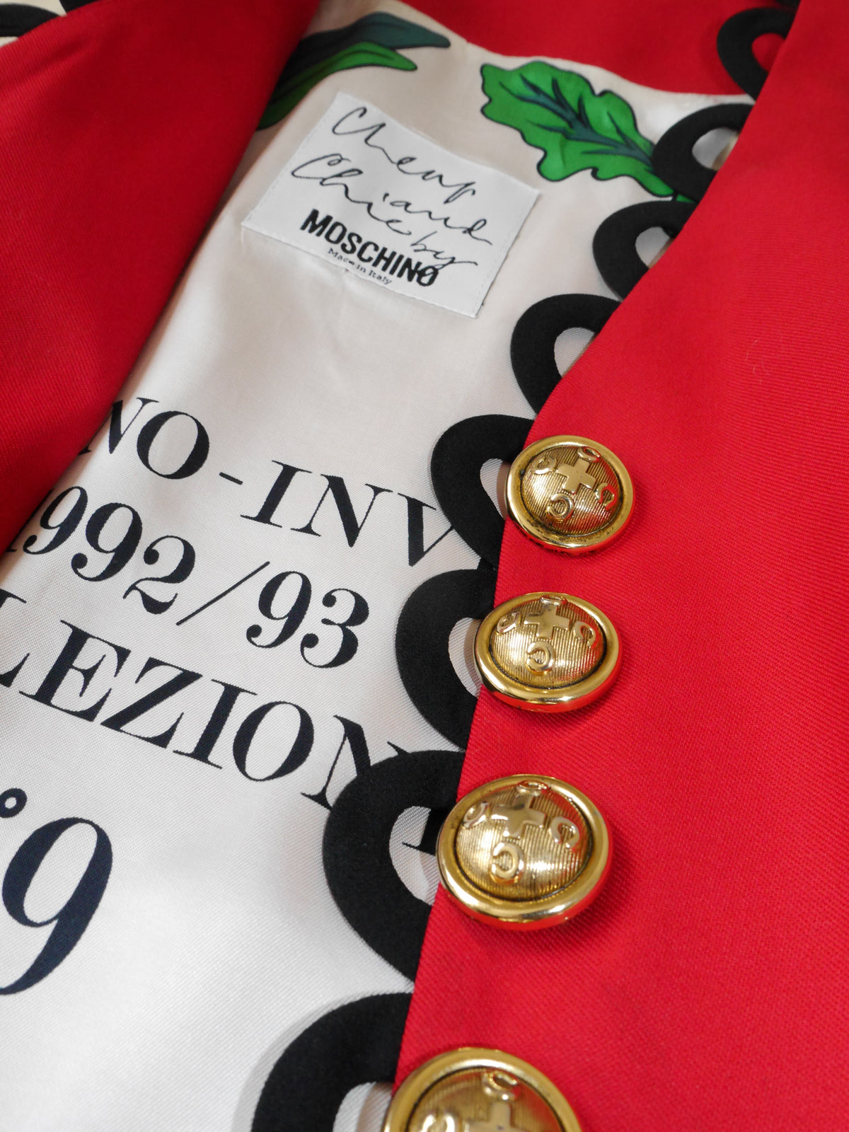 MOSCHINO Fall 1992 Vintage Italian Flag Jacket & Vest Ensemble