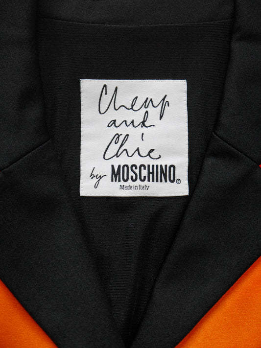 MOSCHINO 1990s Vintage Rainbow Colorblock Smiley Jacket