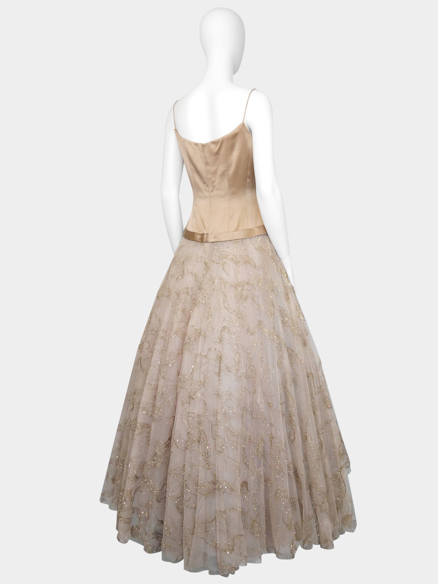 NINA RICCI 1990s Vintage Princess Ball Gown Evening Dress w/ Stole Size M