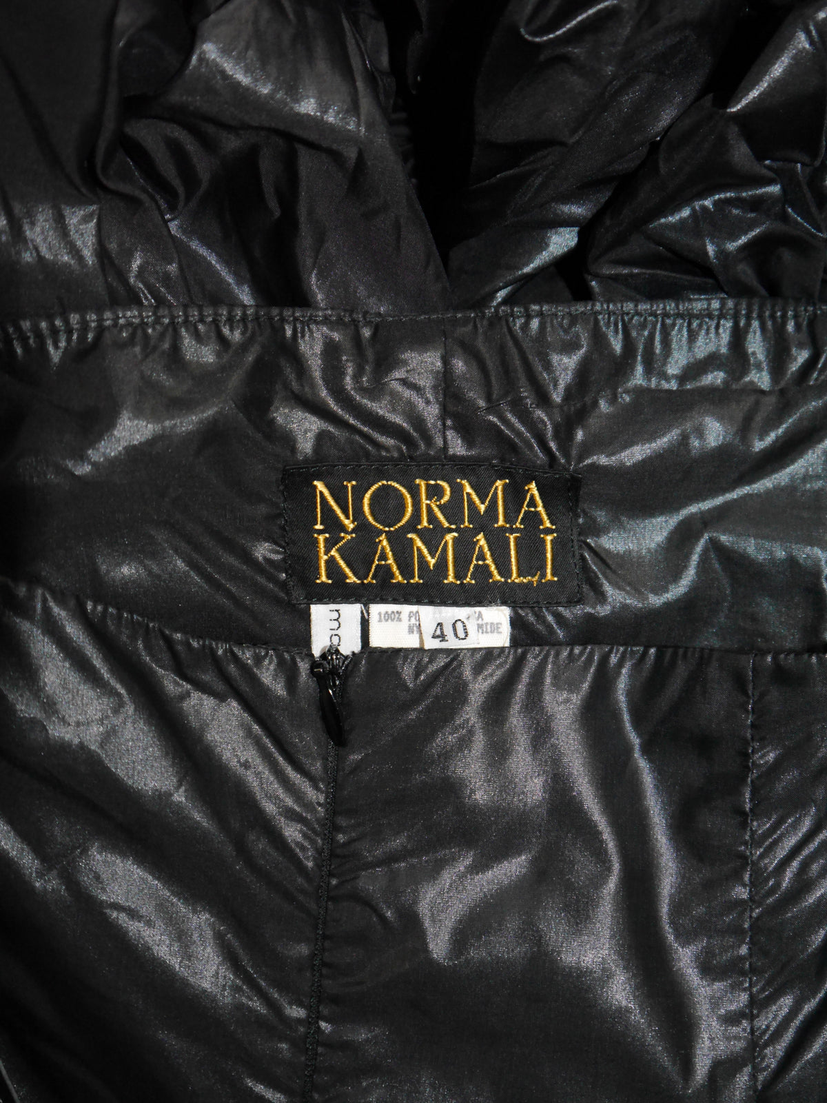 NORMA KAMALI 1980s Vintage Black Nylon Parachute Skirt