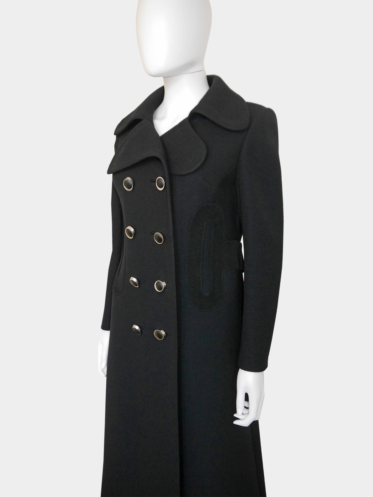 PIERRE CARDIN 1960s Vintage Wool & Suede Space Age Coat Size XS-S