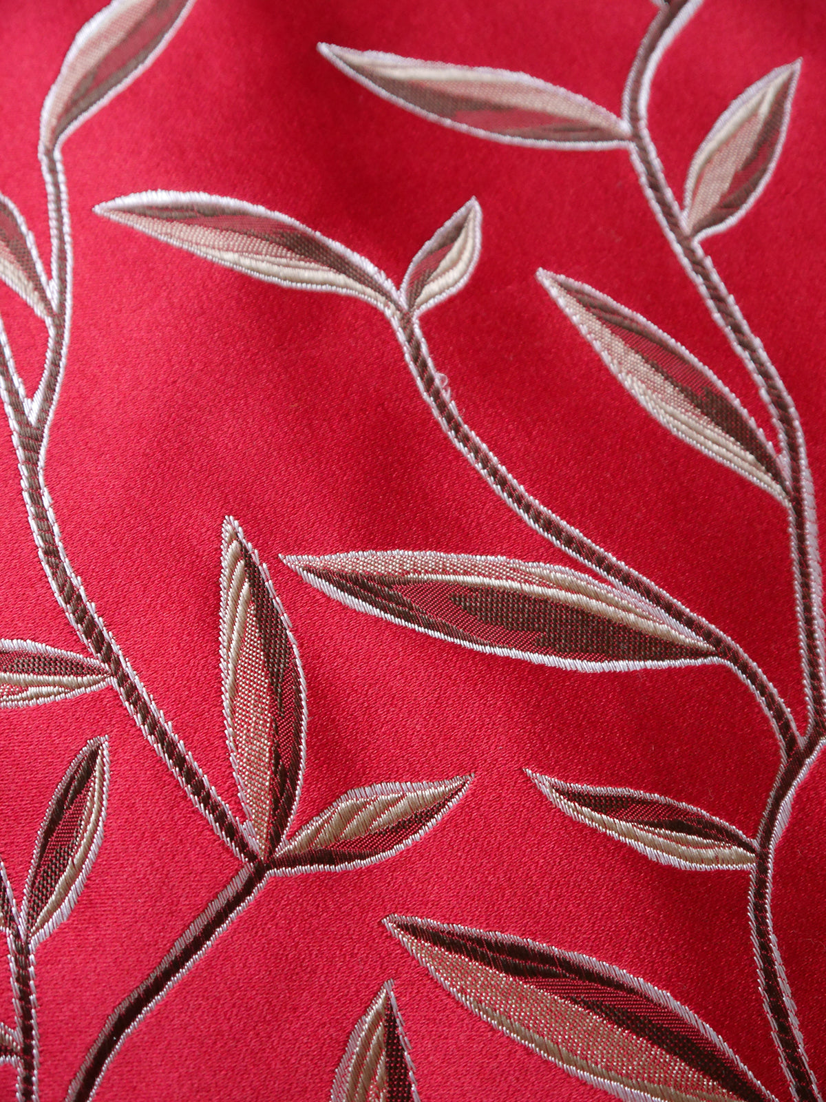 PRADA Spring 1997 1990s Vintage Chinoiserie Red Leaf Print Silk Dress