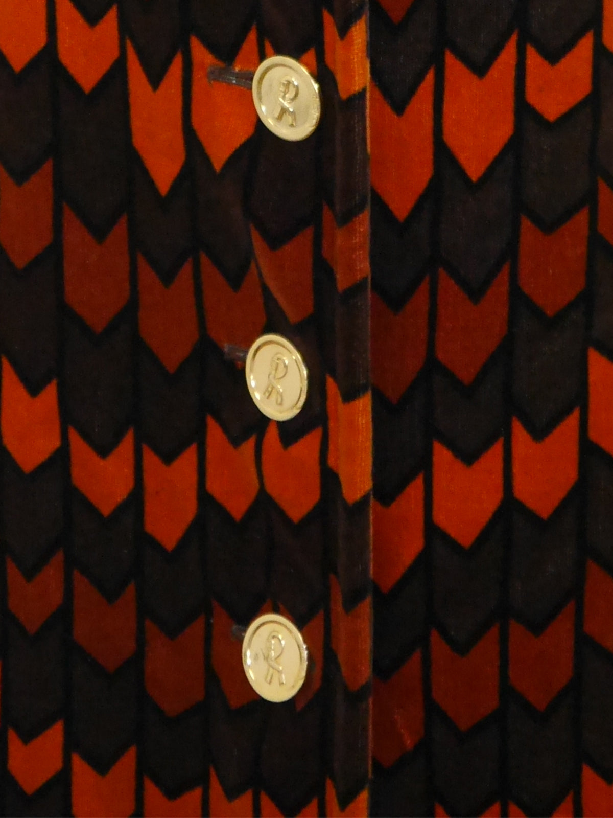 ROBERTA DI CAMERINO 1970s Vintage Trompe l'Oeil Maxi Velvet Coat