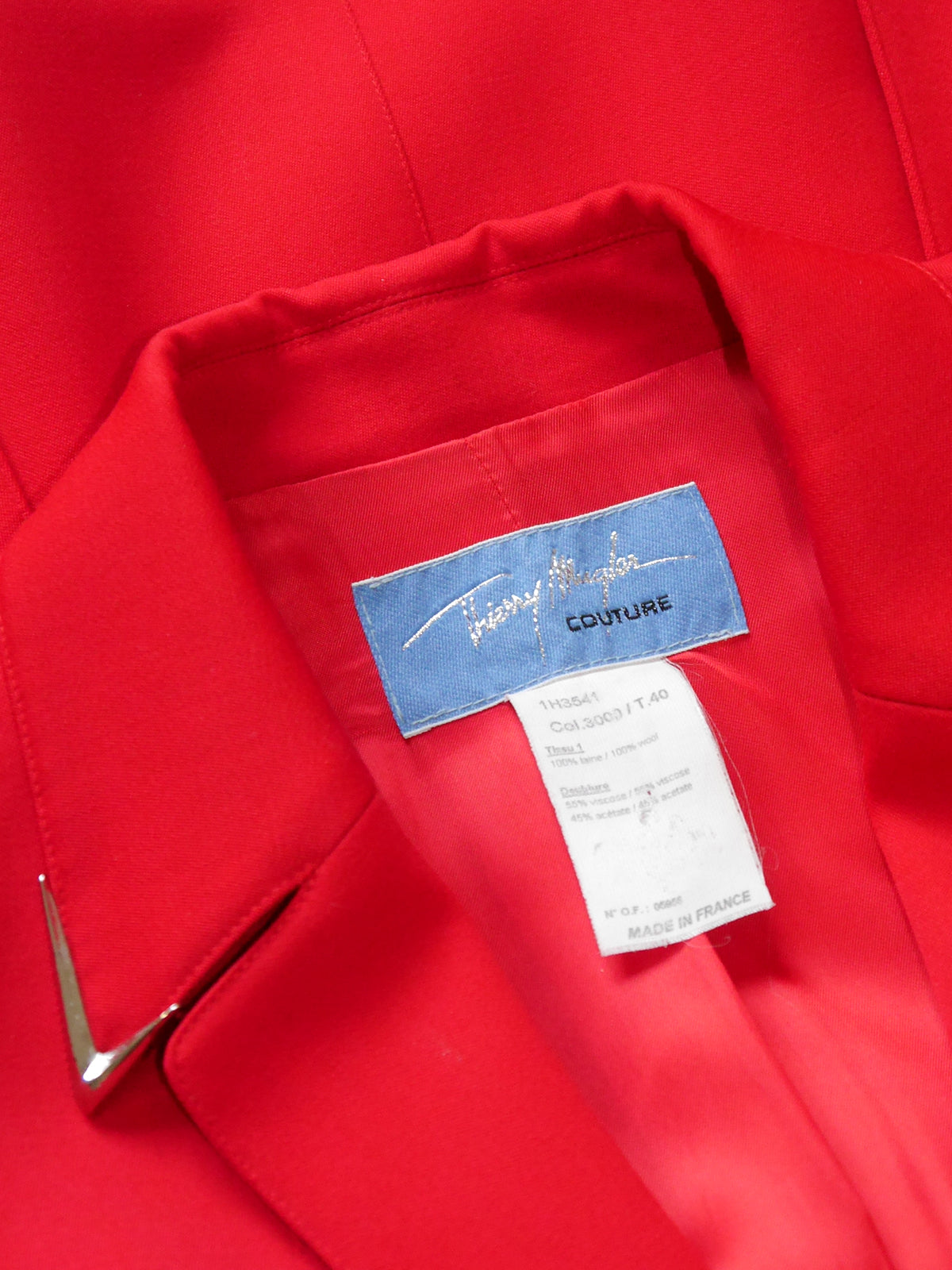 THIERRY MUGLER Couture Vintage Red Jacket w/ Metal Details