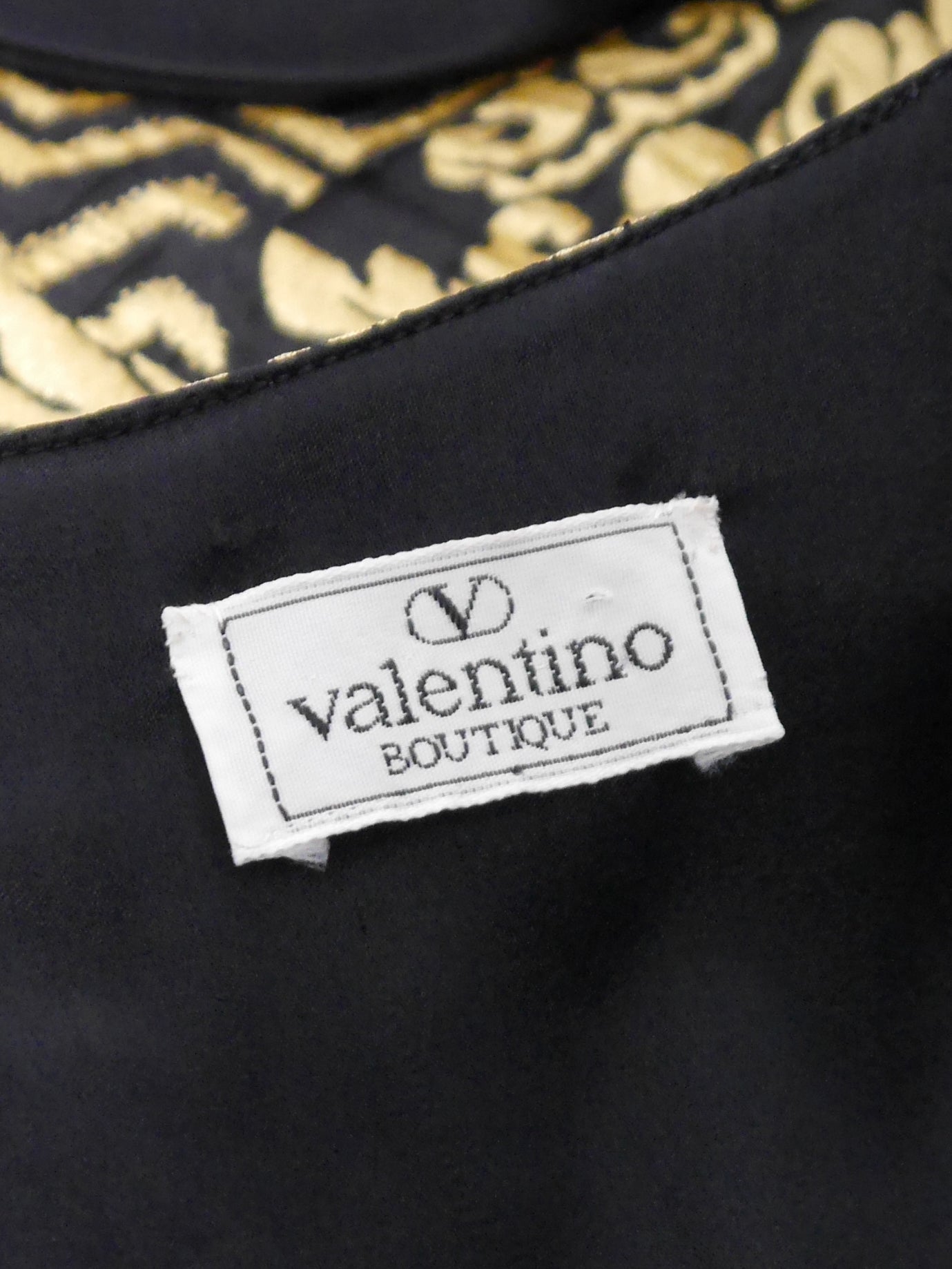 VALENTINO 1980s Vintage Gold Brocade Cocktail Evening Mini Dress Size S-M
