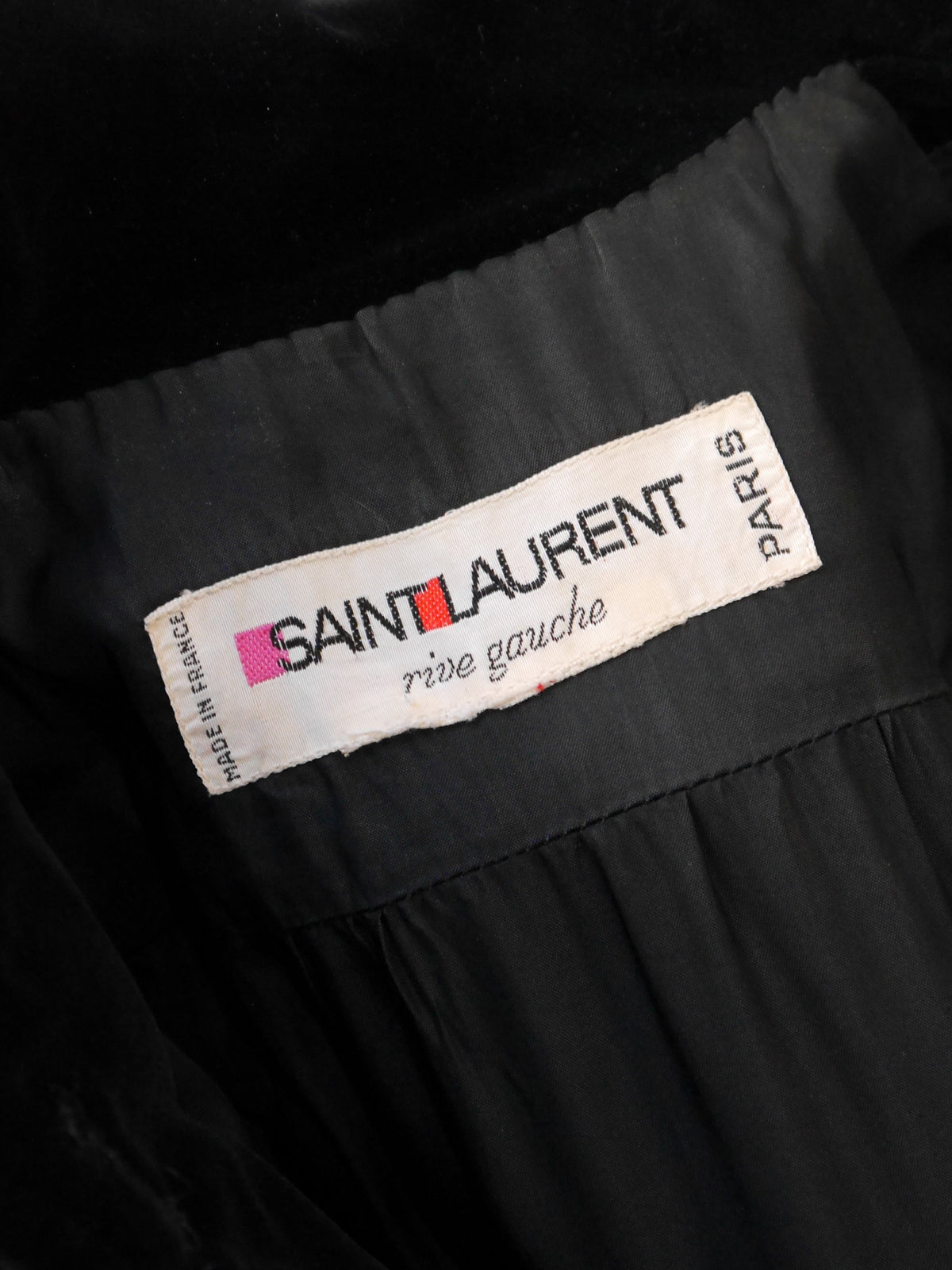 YVES SAINT LAURENT c. 1974 Documented Black Velvet Jacket