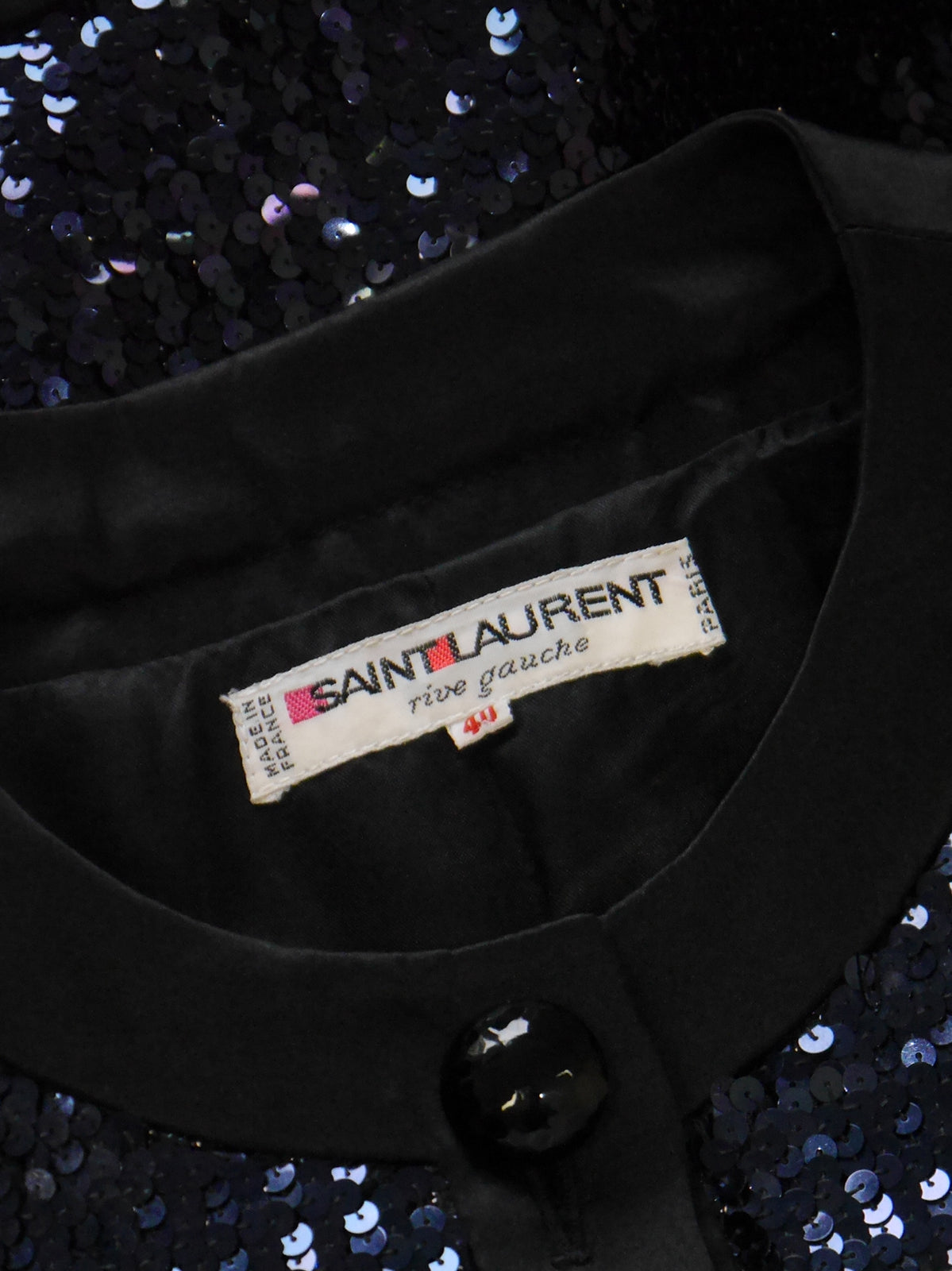 YVES SAINT LAURENT c. 1983 Documented Vintage Sequin Evening Jacket