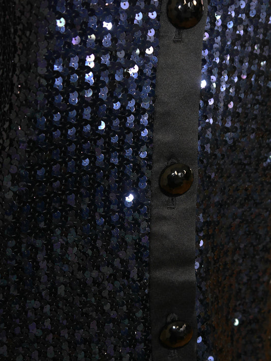 YVES SAINT LAURENT c. 1983 Documented Vintage Sequin Evening Jacket