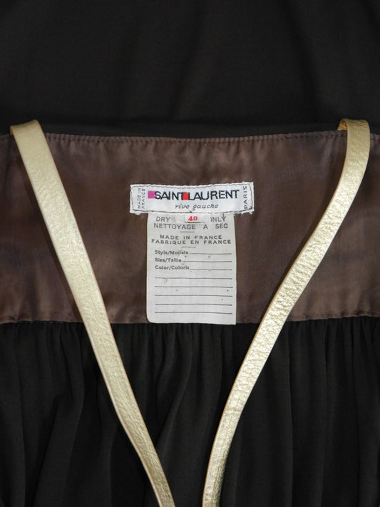 YVES SAINT LAURENT Fall 1975 Vintage Keyhole Maxi Evening Dress Goddess Gown