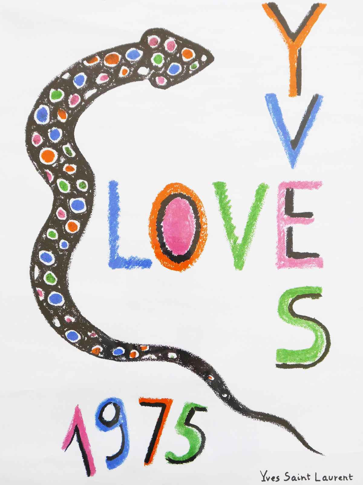 YVES SAINT LAURENT "LOVE" Poster 1975
