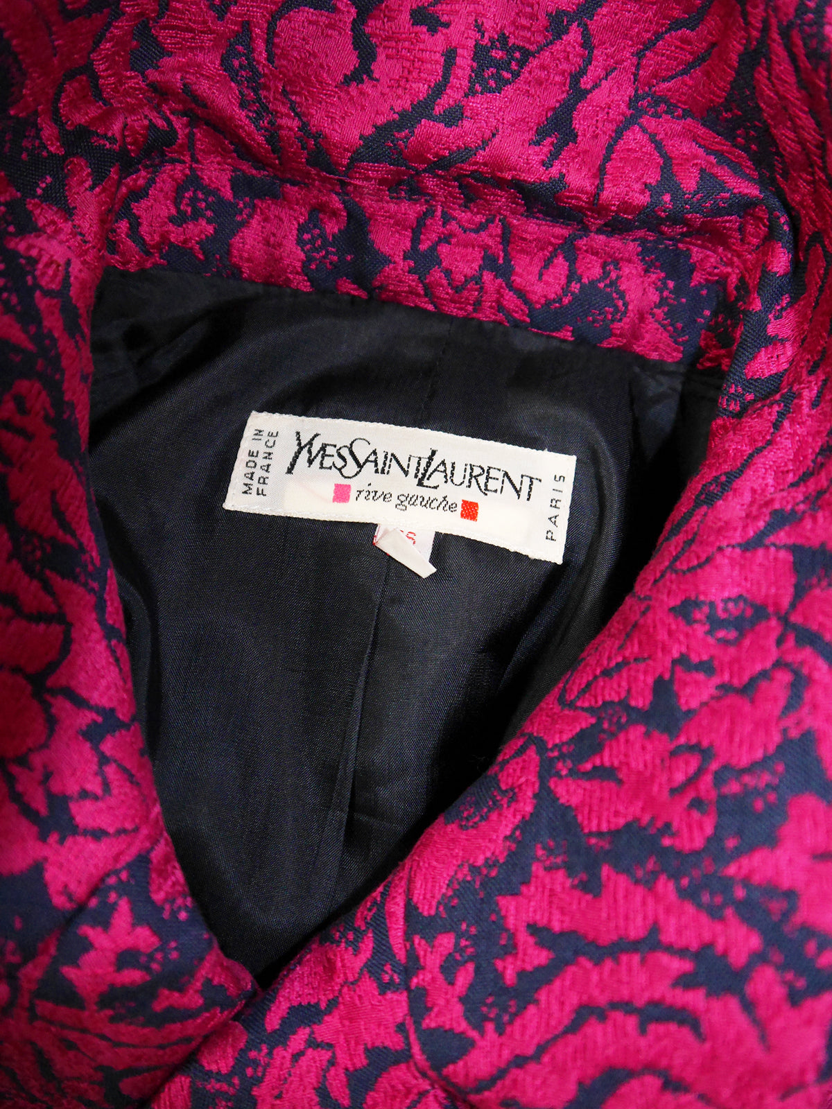 YVES SAINT LAURENT 1990s Vintage Pink Jacquard Evening Jacket