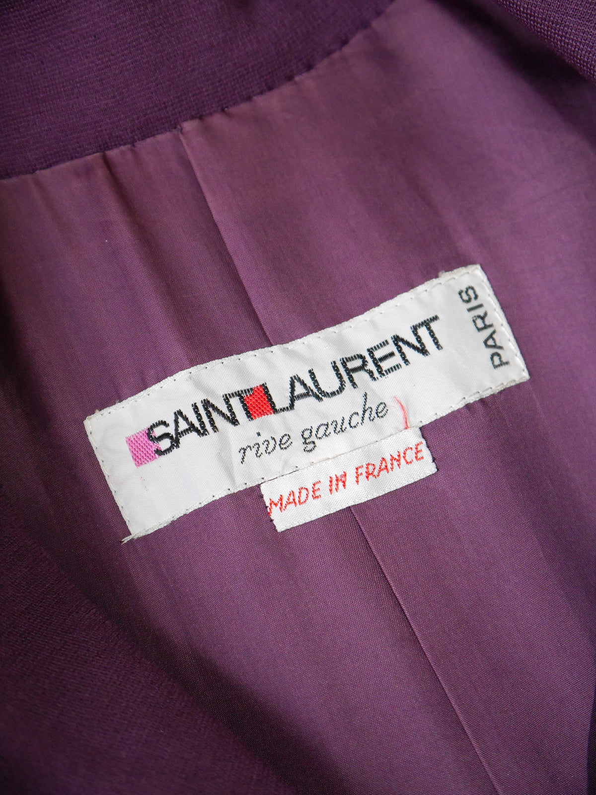 YVES SAINT LAURENT 1960s 1970s Vintage Purple Jersey Shirt & Pants Suit