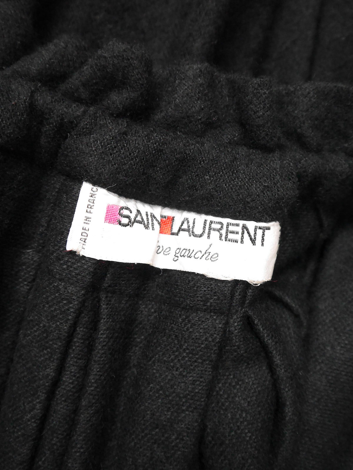YVES SAINT LAURENT Fall 1977 Vintage Black Wool Maxi Cape w/ Tassels