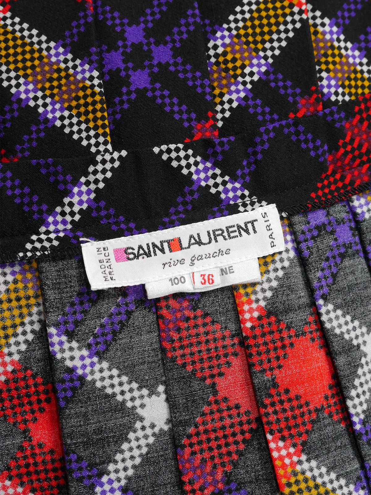 YVES SAINT LAURENT 1970s Vintage Pleated Wool Skirt