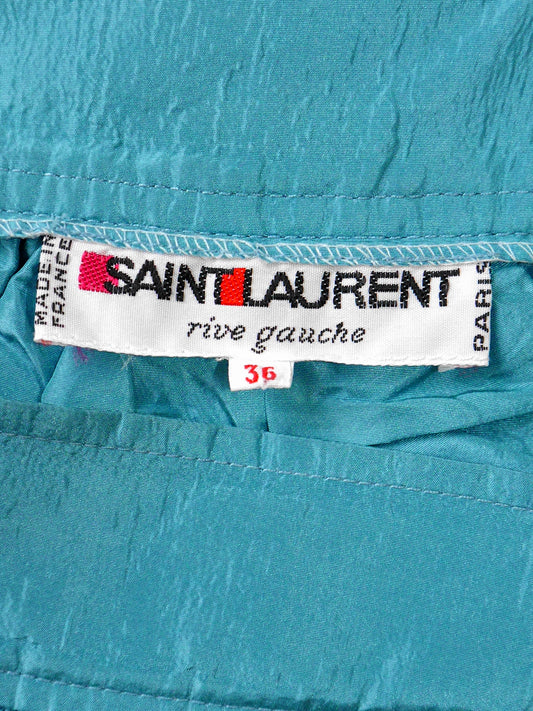 YVES SAINT LAURENT Vintage Silk Taffeta Ruffle Evening Set