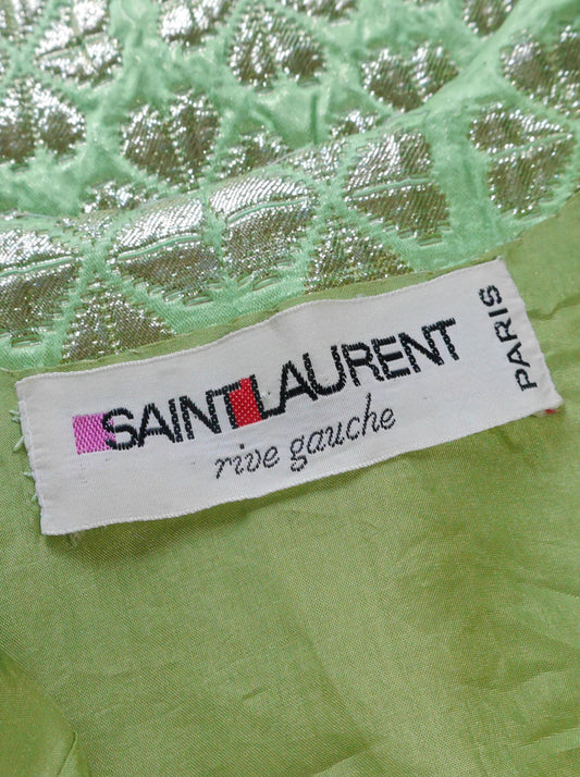 YVES SAINT LAURENT c. Fall 1967 Vintage Documented Brocade Dress